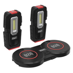 Inspection Light (x2) with Double Wireless Charging Base 3W COB & 1W SMD LED