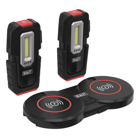 Inspection Light (x2) with Double Wireless Charging Base 3W COB & 1W SMD LED