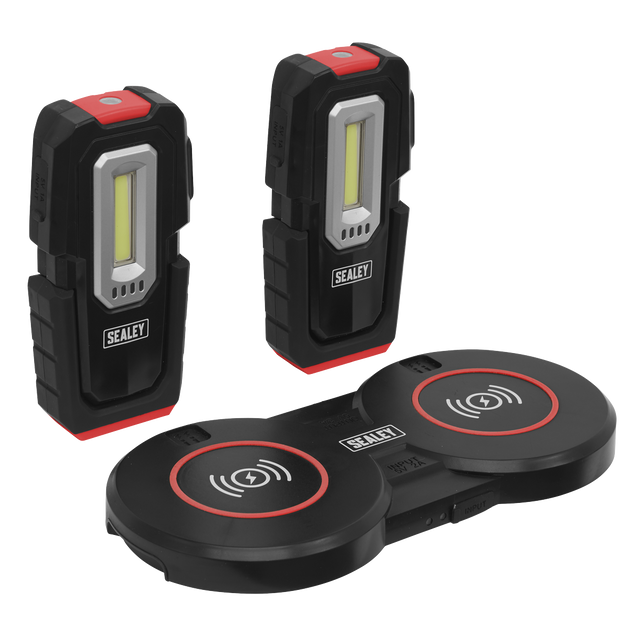 Inspection Light (x2) with Double Wireless Charging Base 3W COB & 1W SMD LED
