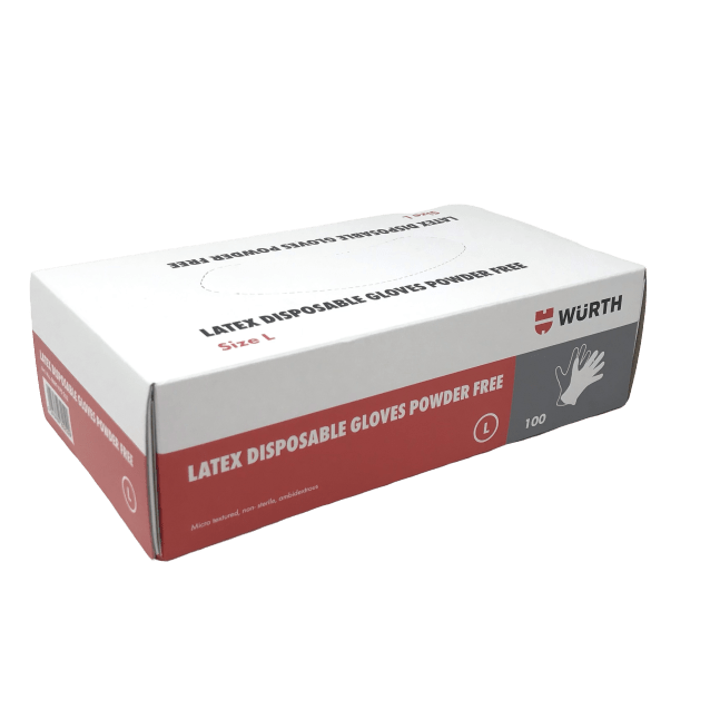 Wurth Disposable Gloves Black Nitrile Powder-Free Large Box of 100
