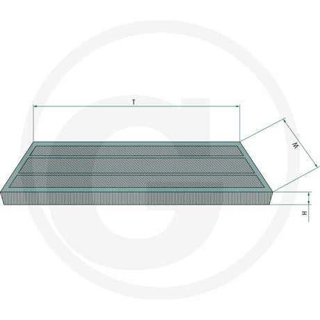 Fleetguard AF26108 Cab Air Filter dimensional drawing