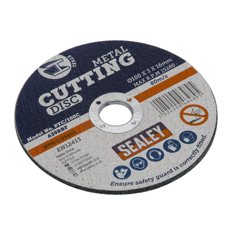 Sealey 100 x 3mm Cutting Disc 16mm Bore - Pack of 50 additional view