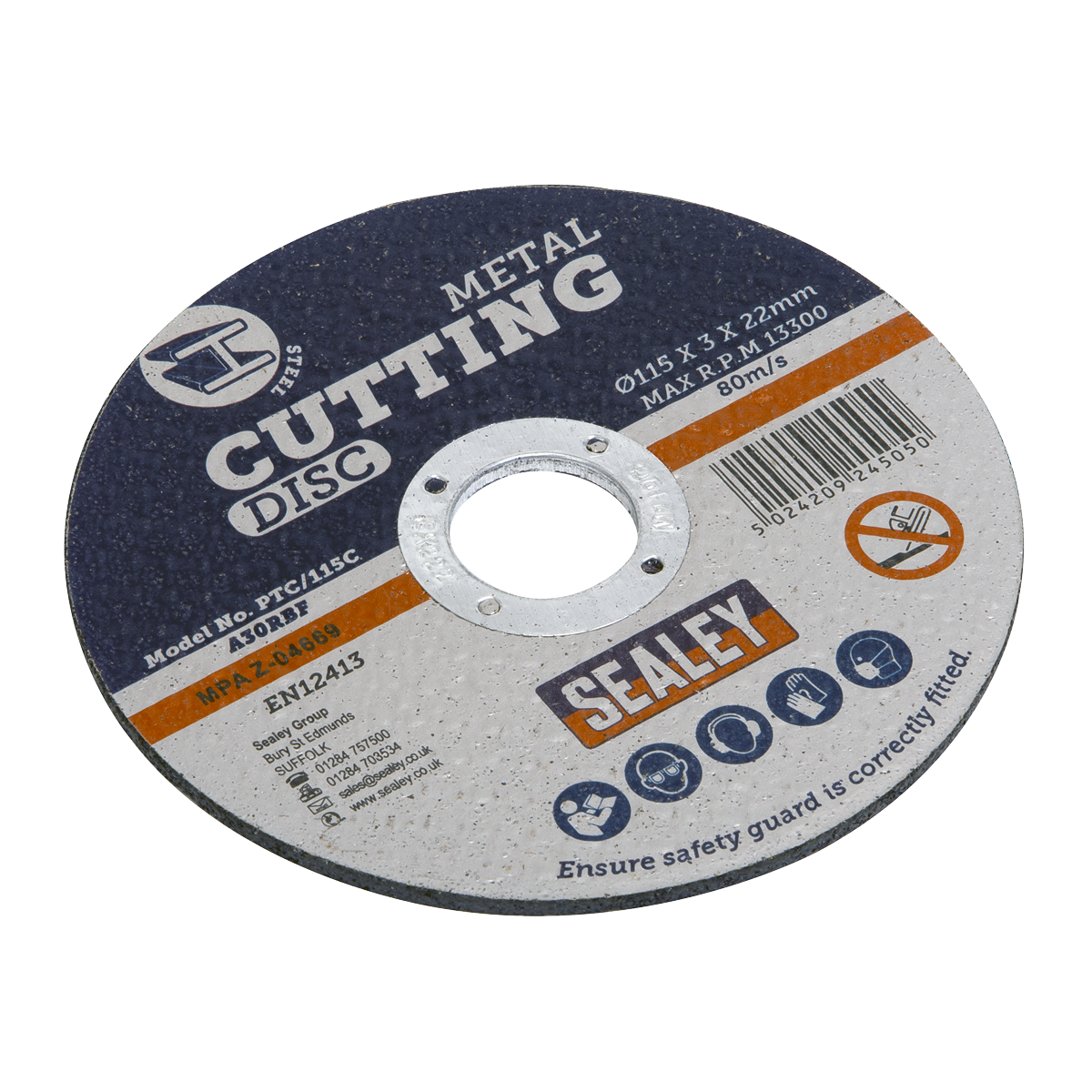 Sealey 115 x 3mm Cutting Disc 22mm Bore - Pack of 50 additional view