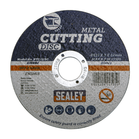 Sealey 115 x 3mm Cutting Disc 22mm Bore - Pack of 50 additional view