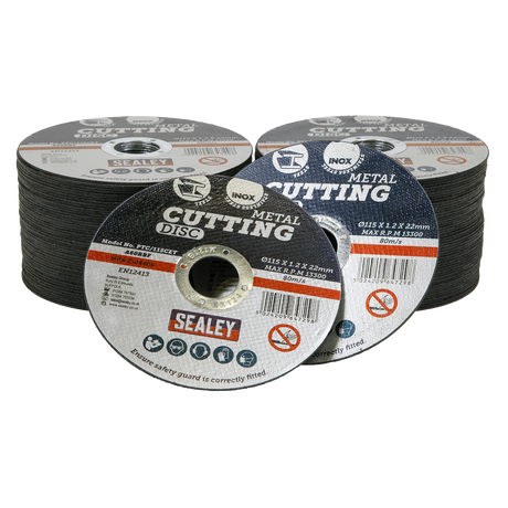Sealey 115 x 1.2mm Cutting Disc 22mm Bore - Pack of 100