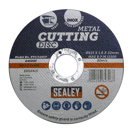 Sealey 115 x 1.6mm Cutting Disc 22mm Bore - Pack of 50 additional view