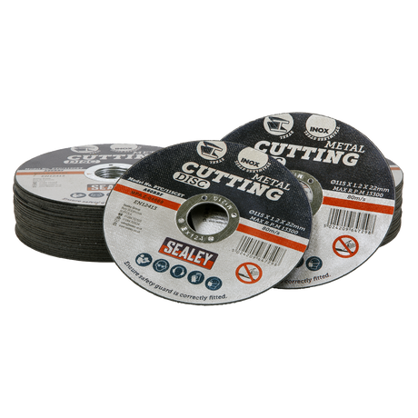 Sealey 115 x 1.2mm Cutting Disc 22mm Bore - Pack of 50