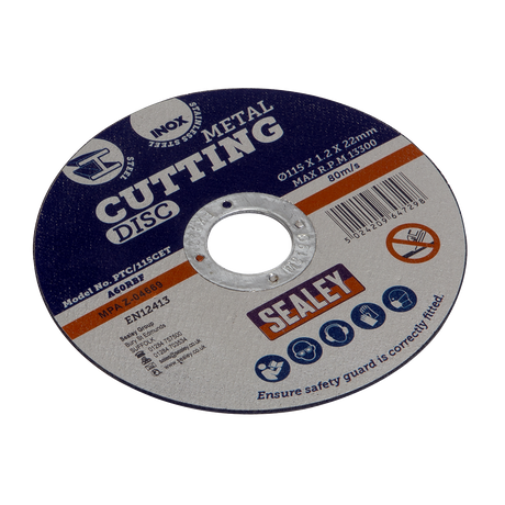 Sealey 115 x 1.2mm Cutting Disc 22mm Bore - Pack of 50 additional view