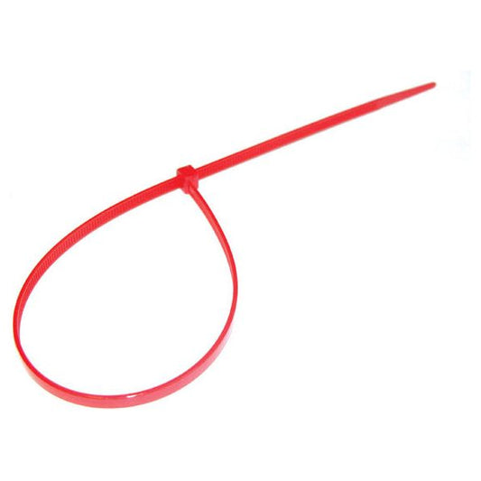 200x 4.8mm Cable Ties – Red - Pack of 100