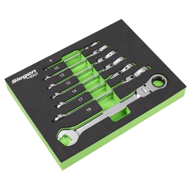 Flexi-Head Combination Ratchet Spanner Set 7pc