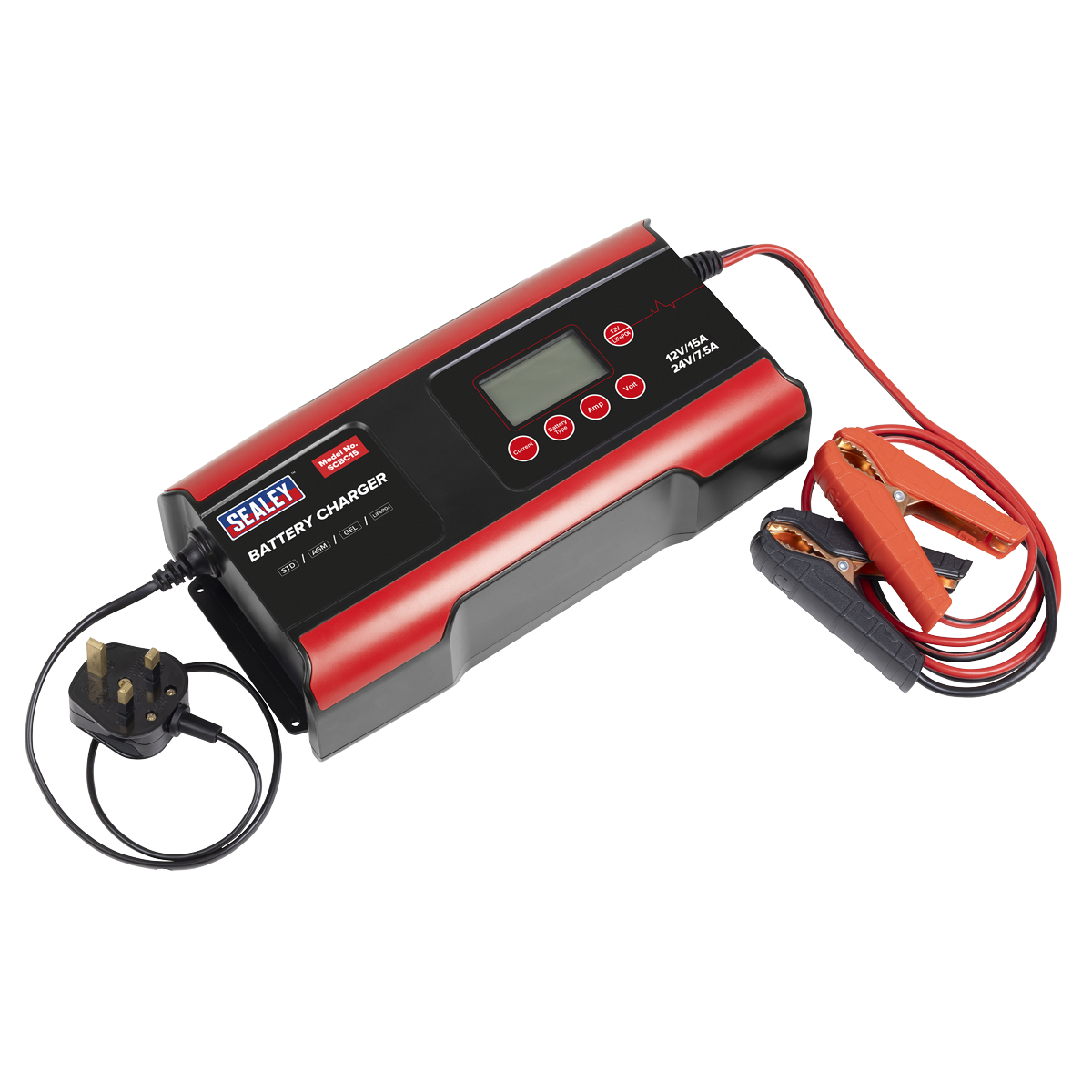 12/24V Compact Smart Battery Charger & Maintainer 15A