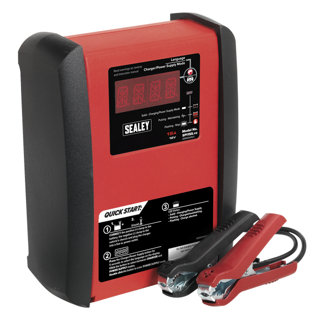 12V Intelligent Speed Charge Battery Charger/Maintainer 15A
