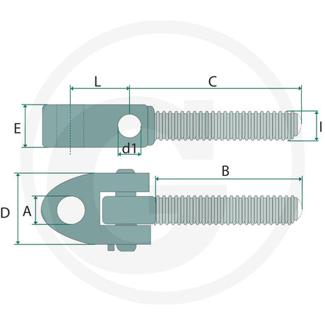 GRANIT Joint spindle – I M30 x 3 mm, C 190 mm – dimension diagram