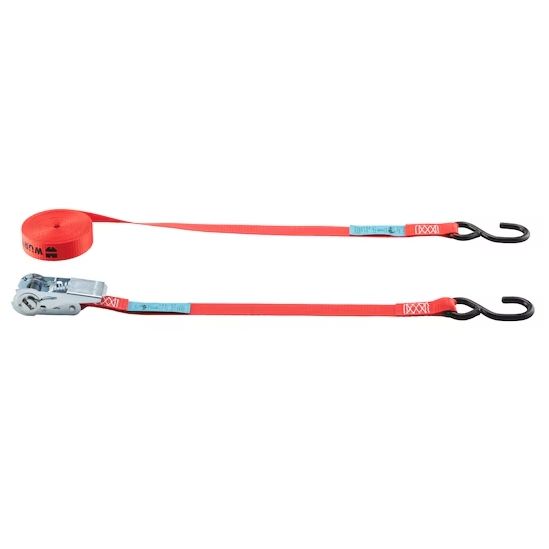 Wurth Ratchet Strap -  Two Part with S-Hooks – 25mm x 6m