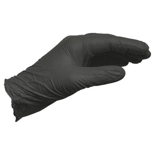 Wurth Disposable Gloves Black Nitrile Powder-Free Large Box of 100