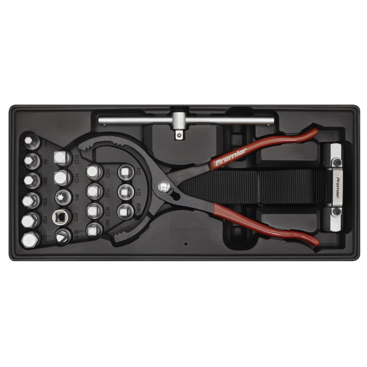 Premier Oil Filter Wrench, Pliers & Drain Key Set with Tool Tray 21pc – additional product view 3
