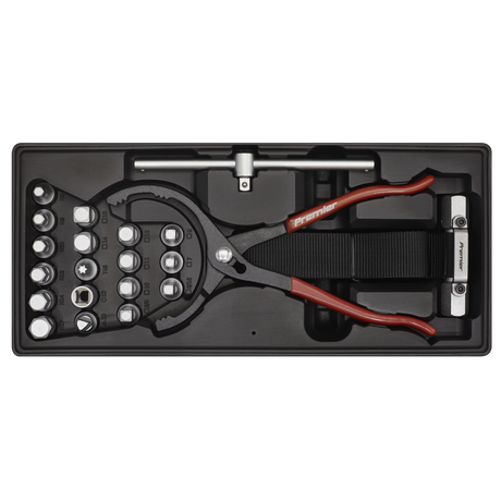 Premier Oil Filter Wrench, Pliers & Drain Key Set with Tool Tray 21pc – additional product view 3