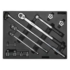 Premier Ratchet, Torque Wrench, Breaker Bar & Socket Adaptor Set with Tool Tray 13pc