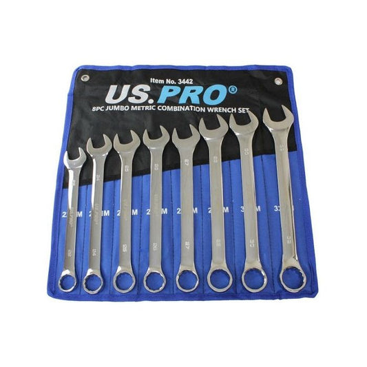 US Pro 8PC Jumbo Metric Combination Wrench Set 22mm – 32mm