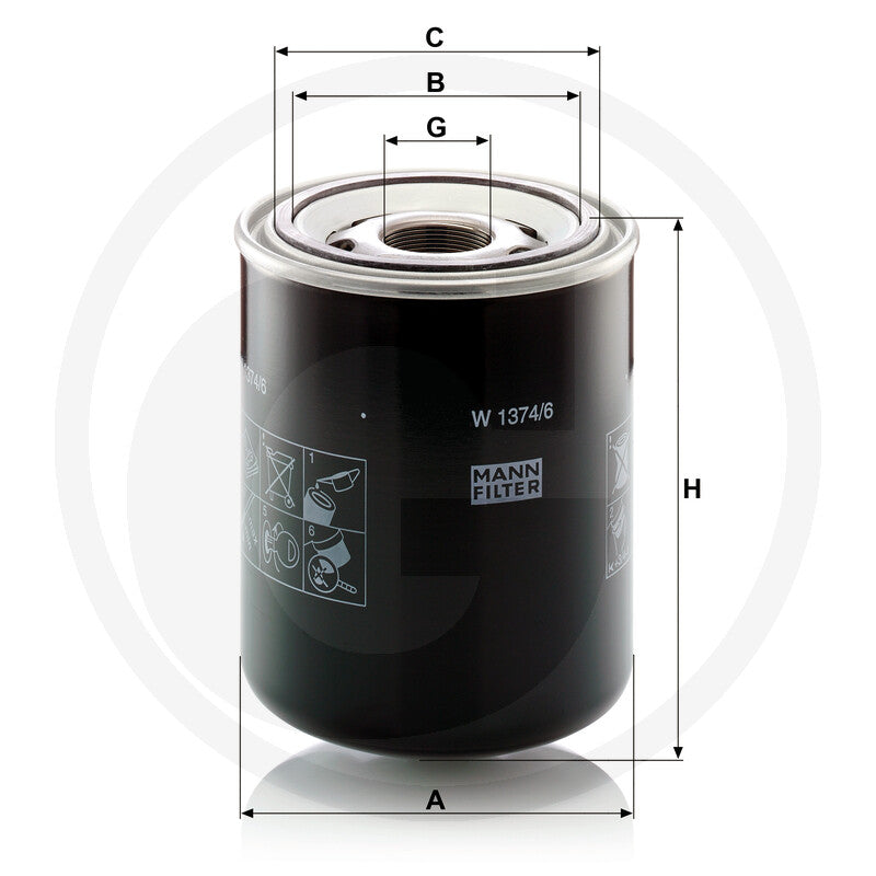MANN FILTER W1374/6 Hydraulic Oil Filter
