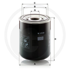 MANN FILTER W1374/6 Hydraulic Oil Filter