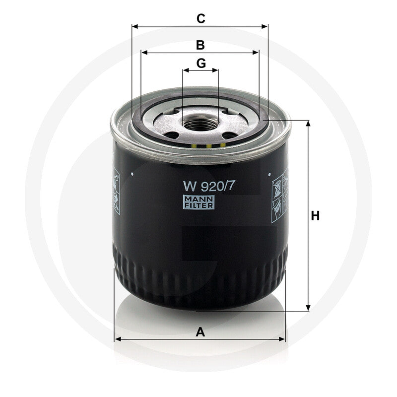 MANN FILTER W920/7 Engine Oil Filter additional view
