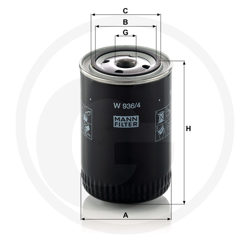 MANN FILTER W936/4 Engine Oil Filter additional view