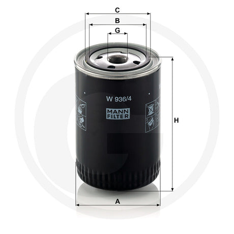 MANN FILTER W936/4 Engine Oil Filter additional view