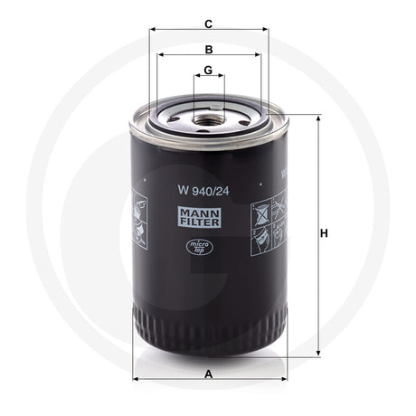MANN FILTER W940.24 Engine Oil Filter