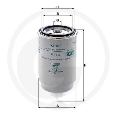 MANN FILTER WK842 Fuel Filter