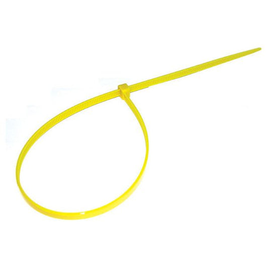 200x 4.8mm Cable Ties – Yellow - Pack of 100