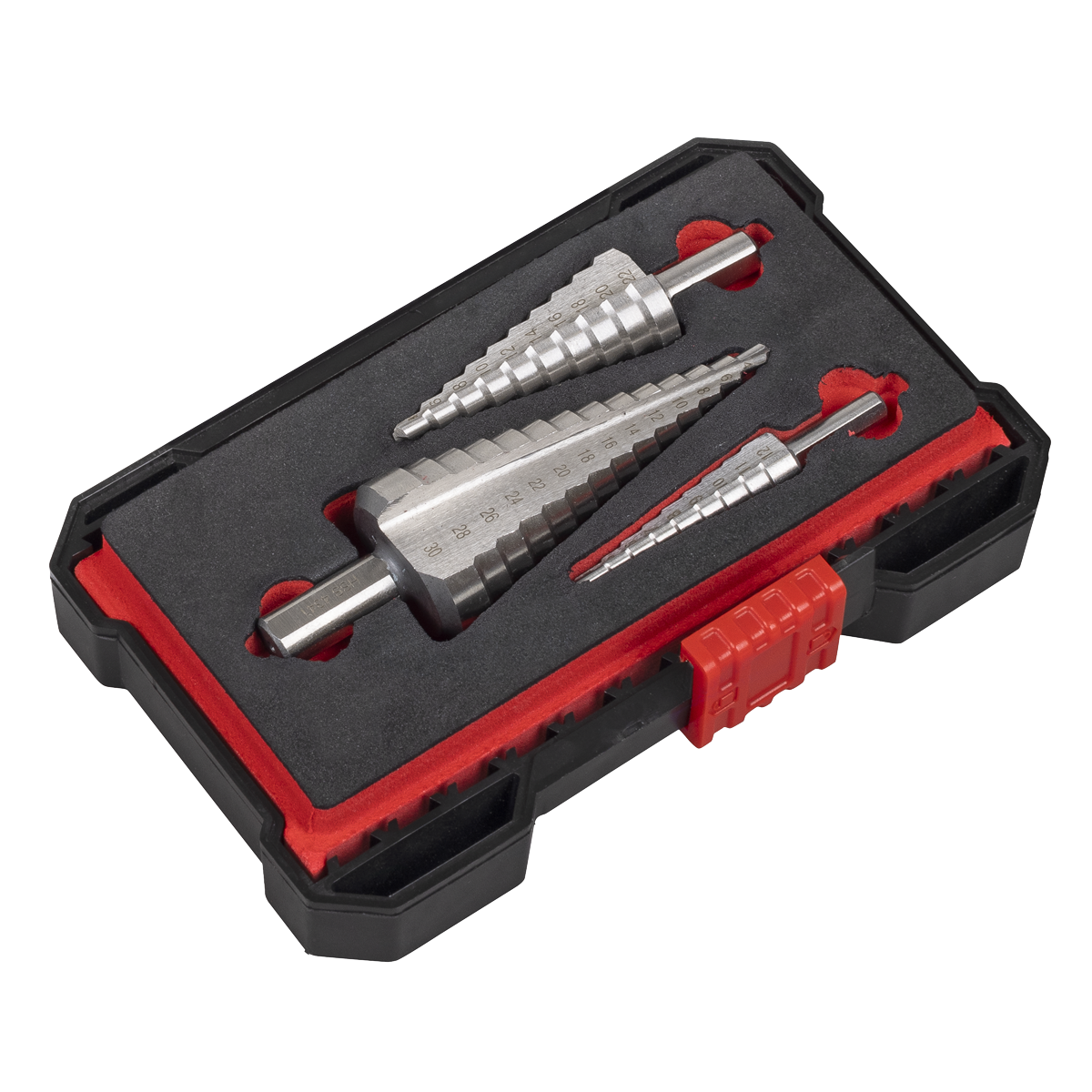 Sealey Straight Flute HSS 4341 Step Drill Bit Set 3pc additional view