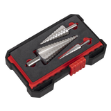 Sealey Straight Flute HSS 4341 Step Drill Bit Set 3pc additional view
