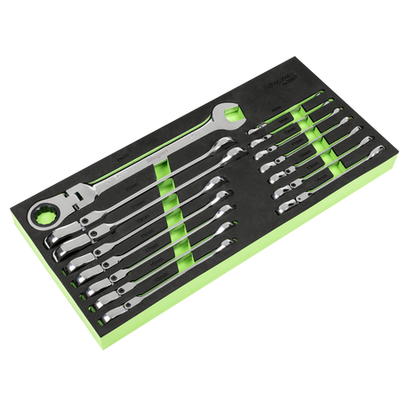 Flexi-Head Combination Ratchet Spanner Set 15pc