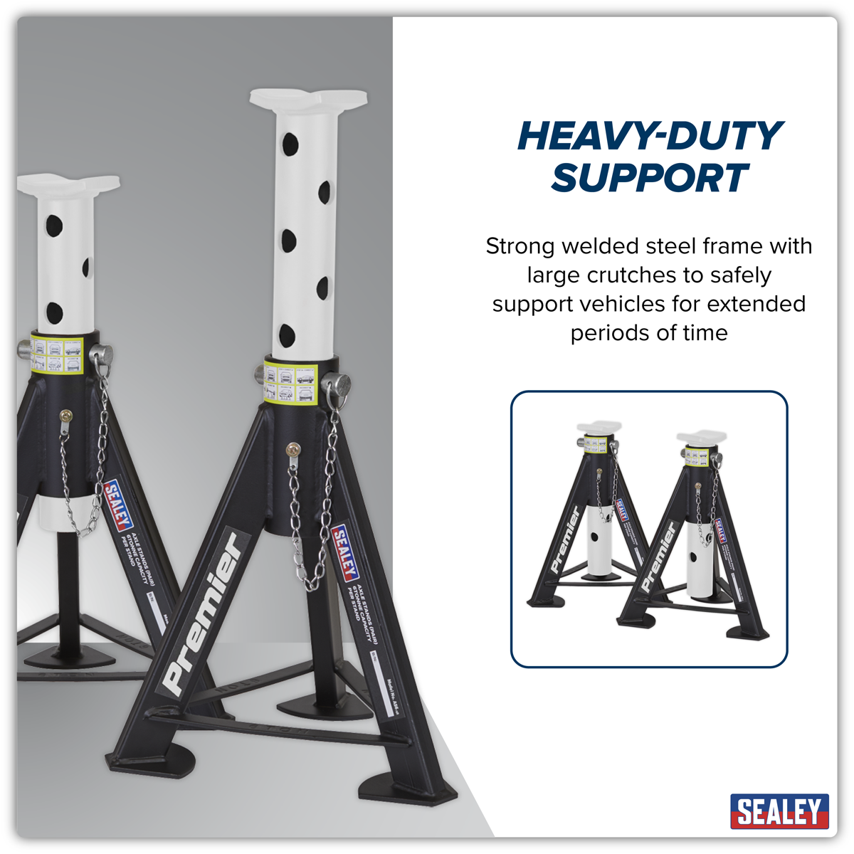 Premier Axle Stands (Pair) 6 Tonne Capacity per Stand - White – additional product view 9
