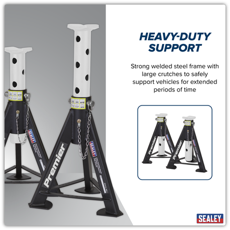 Premier Axle Stands (Pair) 6 Tonne Capacity per Stand - White – additional product view 9