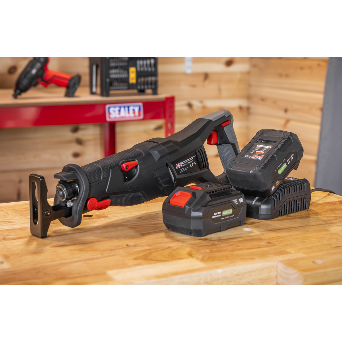 Sealey Premier SV20 Series Brushless Cordless Reciprocating Saw 20V 4Ah Kit - 2 Batteries – additional supplier image