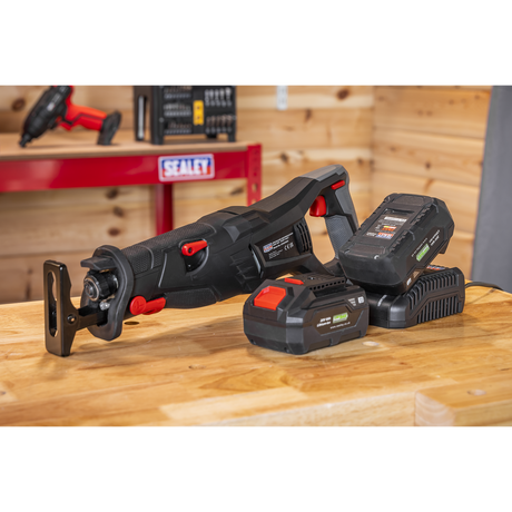 Sealey Premier SV20 Series Brushless Cordless Reciprocating Saw 20V 4Ah Kit - 2 Batteries – additional supplier image