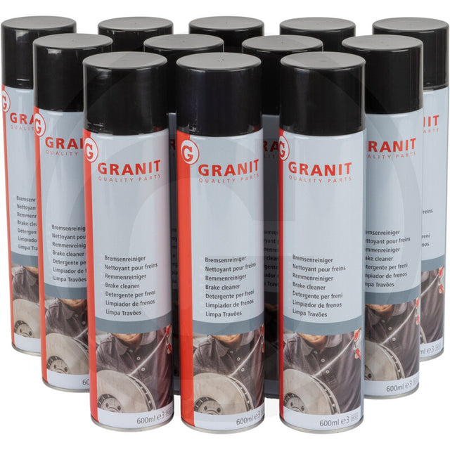 GRANIT pack of 12 600 ml brake cleaner aerosols