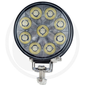 Round 20W LED work light with switch, front view