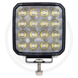 Square 20W LED work light with switch, front view