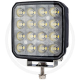 Square 20W LED work light, side view