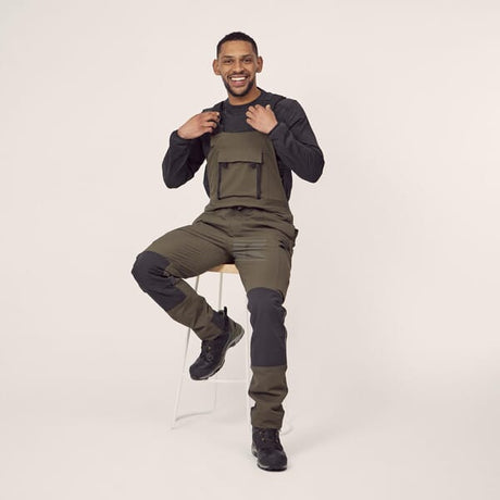Kramp 4 Way Stretch Bib & Brace Overalls – Olive
