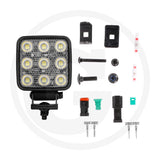 NIGHTSHIFT 54W square LED work light, side view
