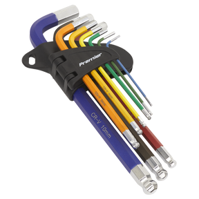 Premier AK7190 nine-piece long ball-end hex key set