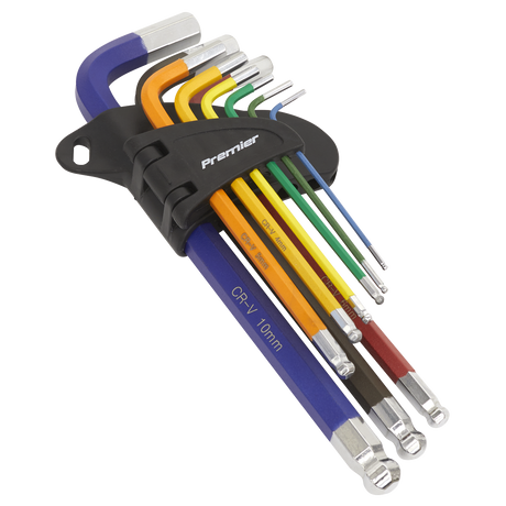 Premier AK7190 nine-piece long ball-end hex key set