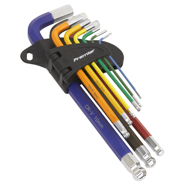 Premier AK7190 nine-piece long ball-end hex key set