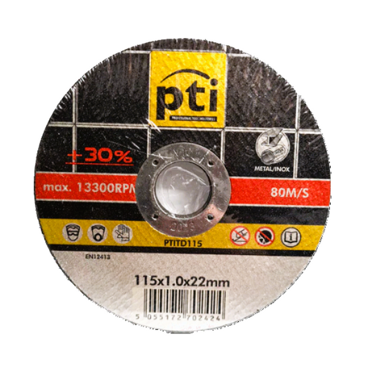 10pc 115mm x 1.0mm x 22mm Thin Cutting Discs – Metal / INOX