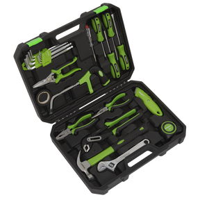 Siegen 24-piece hand tool kit in its storage case
