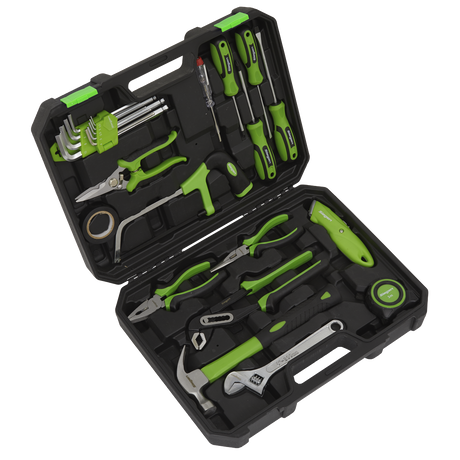 Siegen 24-piece hand tool kit in its storage case